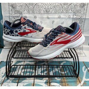 Brooks Red, White, and Blue Athletic Shoes
